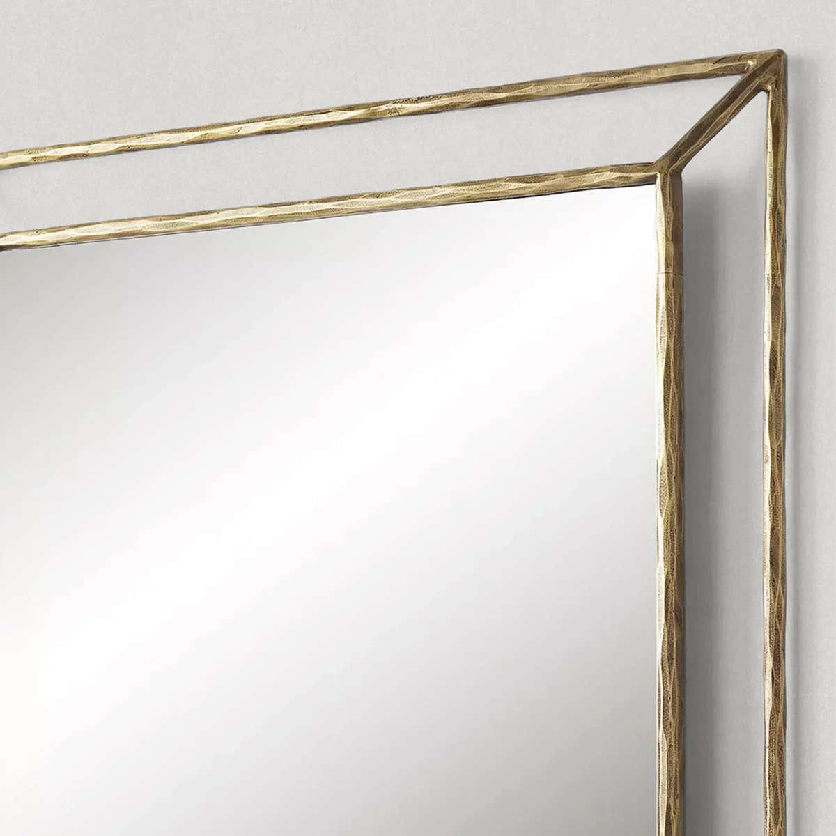 Hand-Forged Metal Open Beveled Mirror