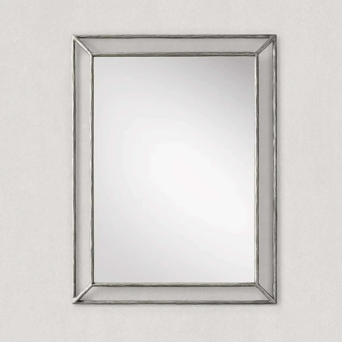 Hand-Forged Metal Open Beveled Mirror