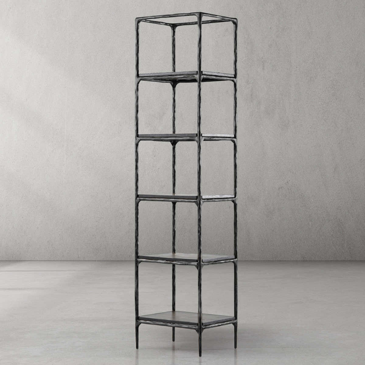 Hand-Forged Metal Wooden Shelving