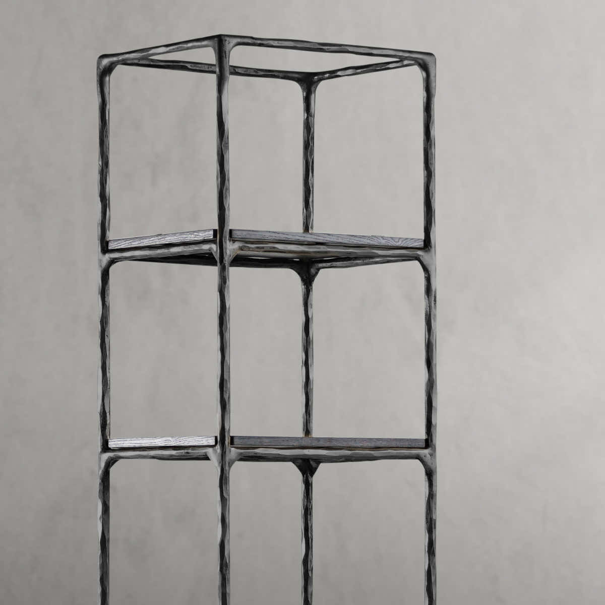 Hand-Forged Metal Wooden Shelving