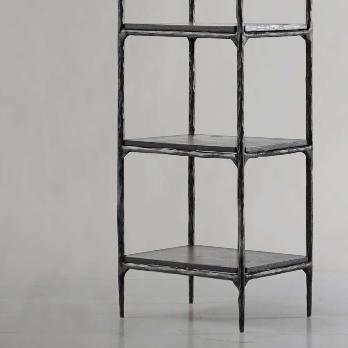 Hand-Forged Metal Wooden Shelving