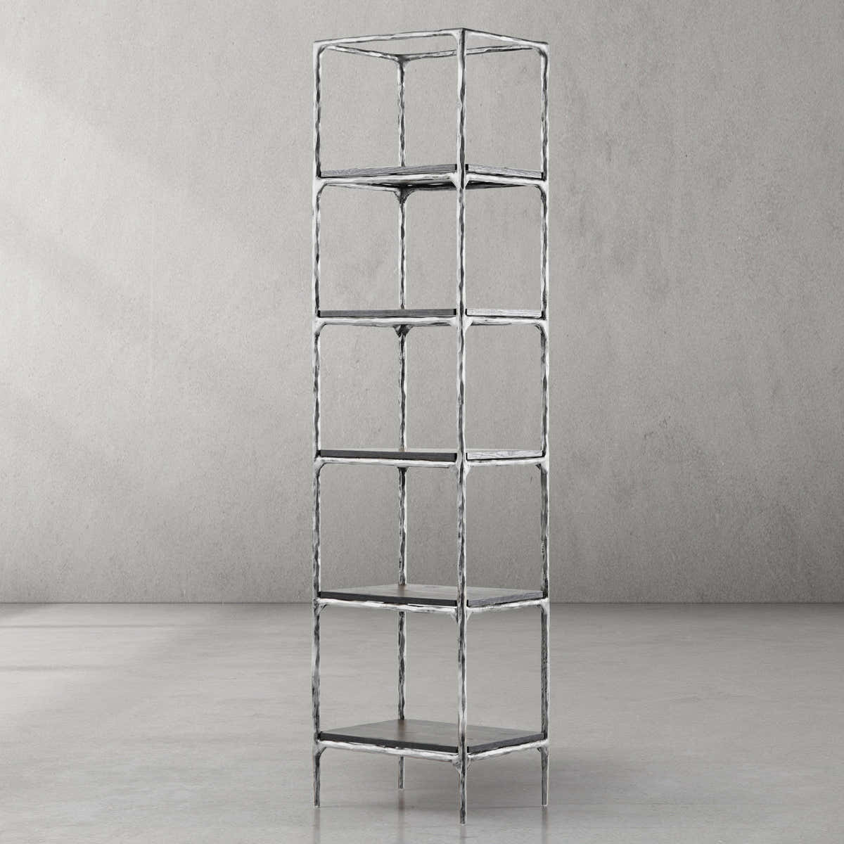 Hand-Forged Metal Wooden Shelving