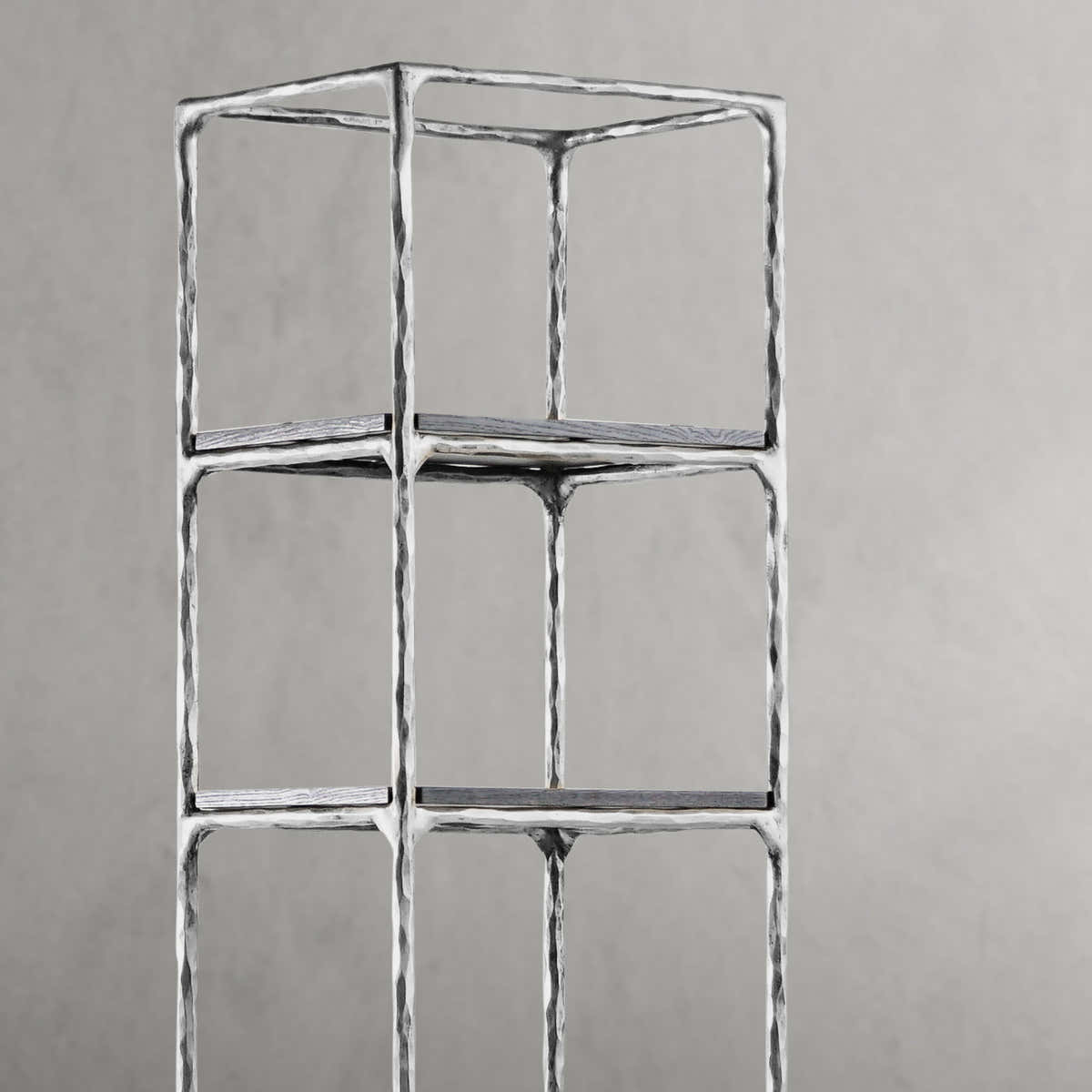 Hand-Forged Metal Wooden Shelving