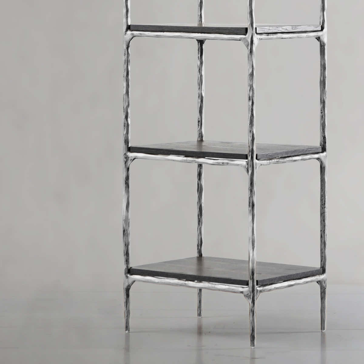 Hand-Forged Metal Wooden Shelving
