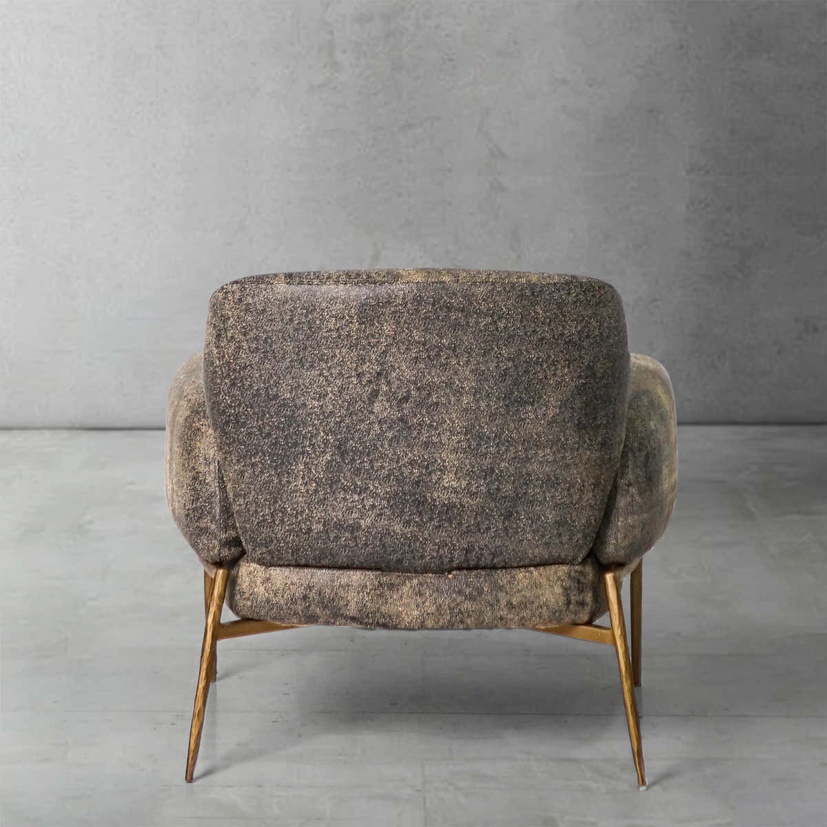 Hand-Forged Metal Vintage Pearl Grain Cowhide Lounge Chair