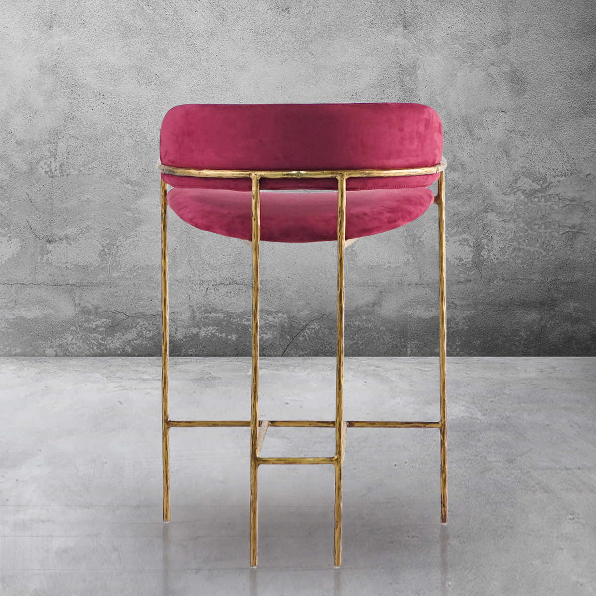 Hand-Forged Metal Vintage Armrest Bar Chair