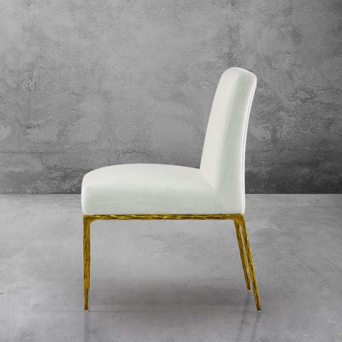 Hand-Forged Metal Minimalist Fabric Dining Chair
