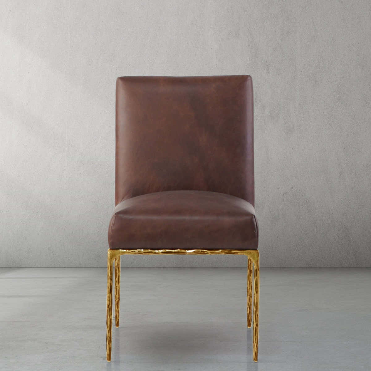 Hand-Forged Metal Minimalist Fabric Dining Chair