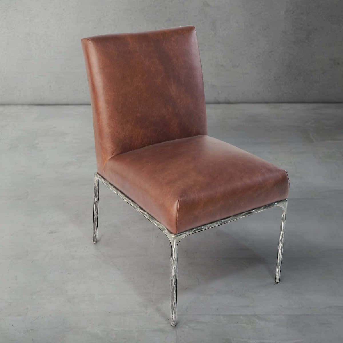 Hand-Forged Metal Minimalist Fabric Dining Chair