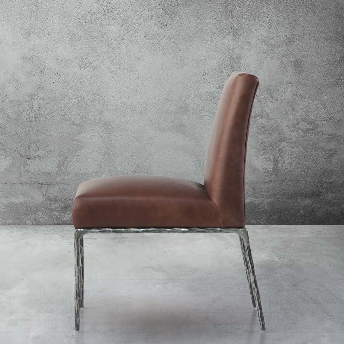 Hand-Forged Metal Minimalist Fabric Dining Chair