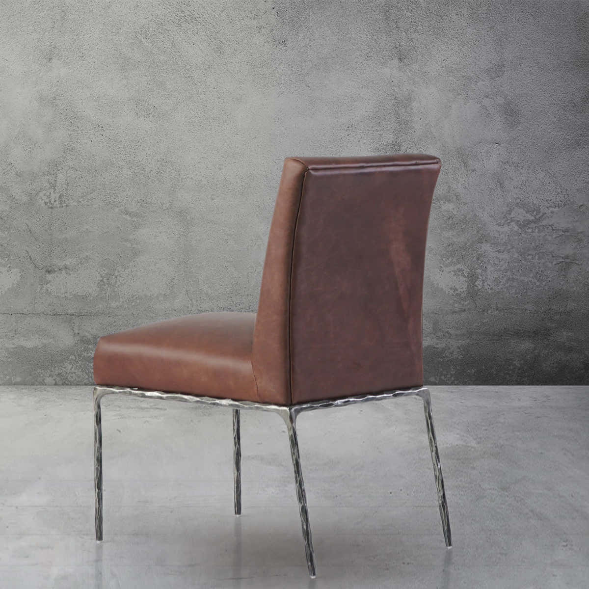 Hand-Forged Metal Minimalist Fabric Dining Chair