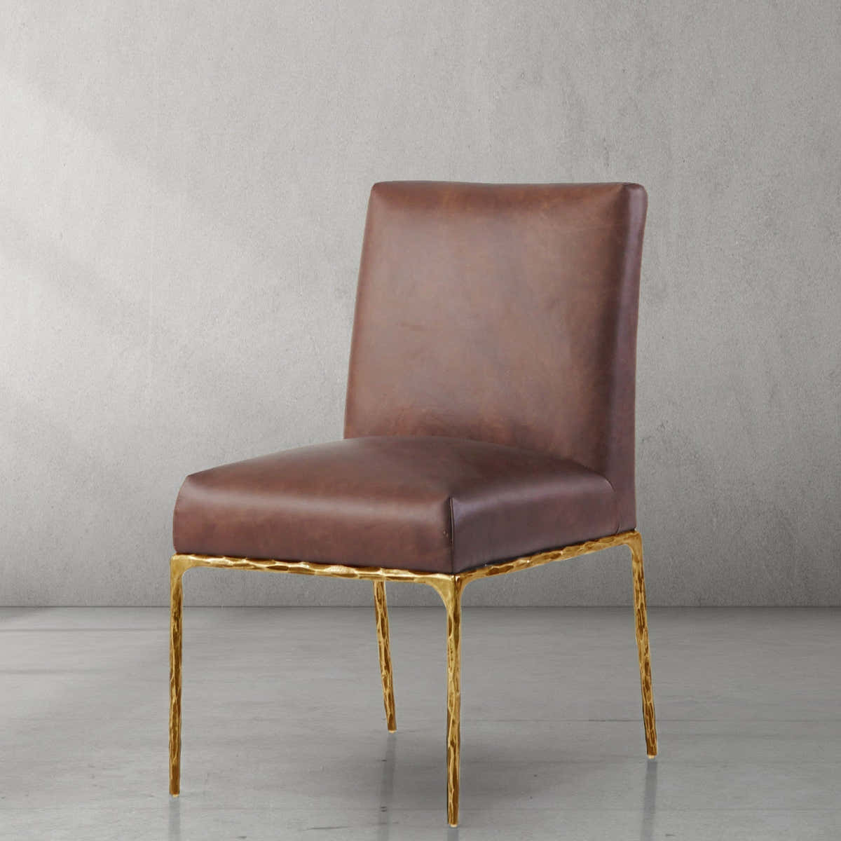 Hand-Forged Metal Minimalist Fabric Dining Chair