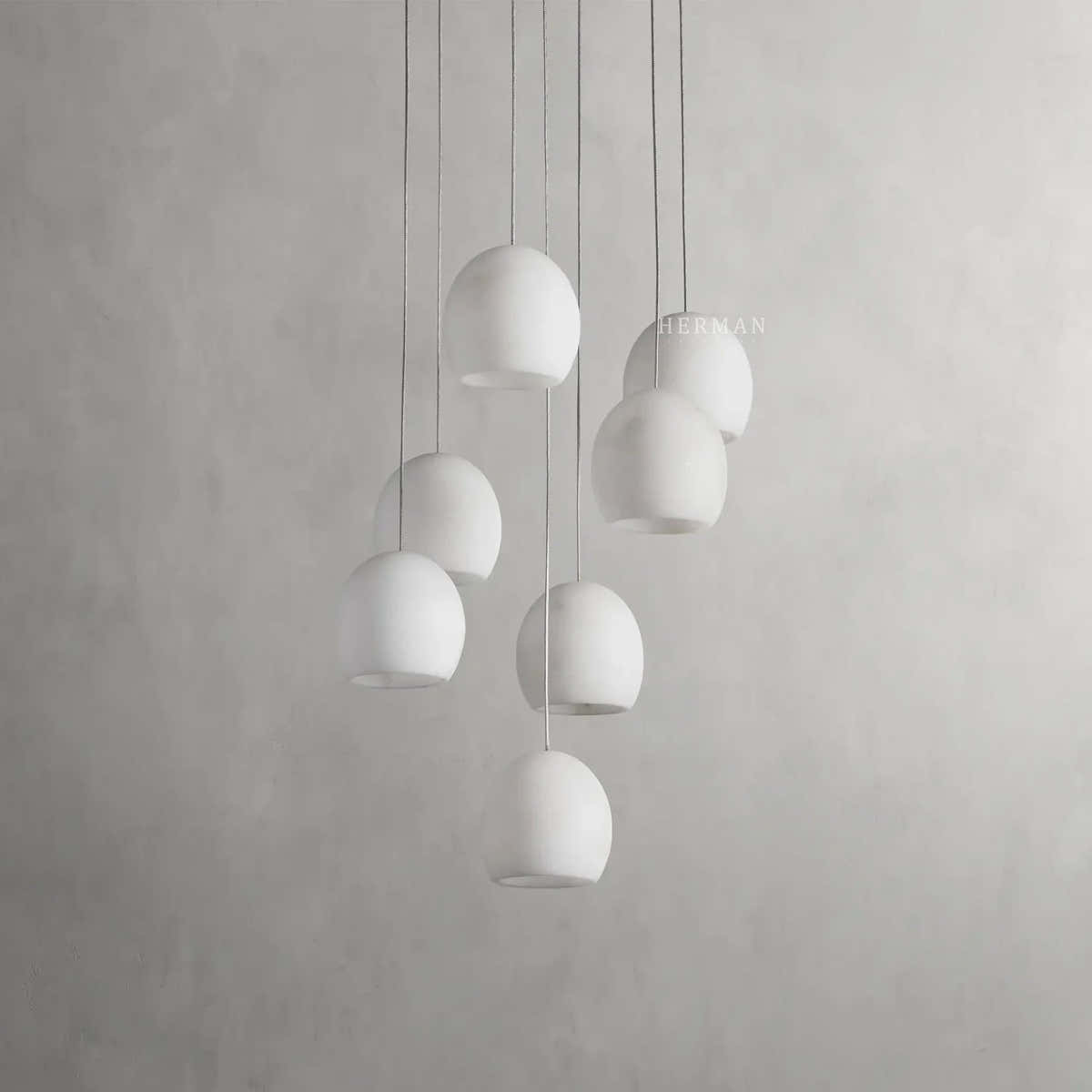 Arica Alabaster Round Chandelier
