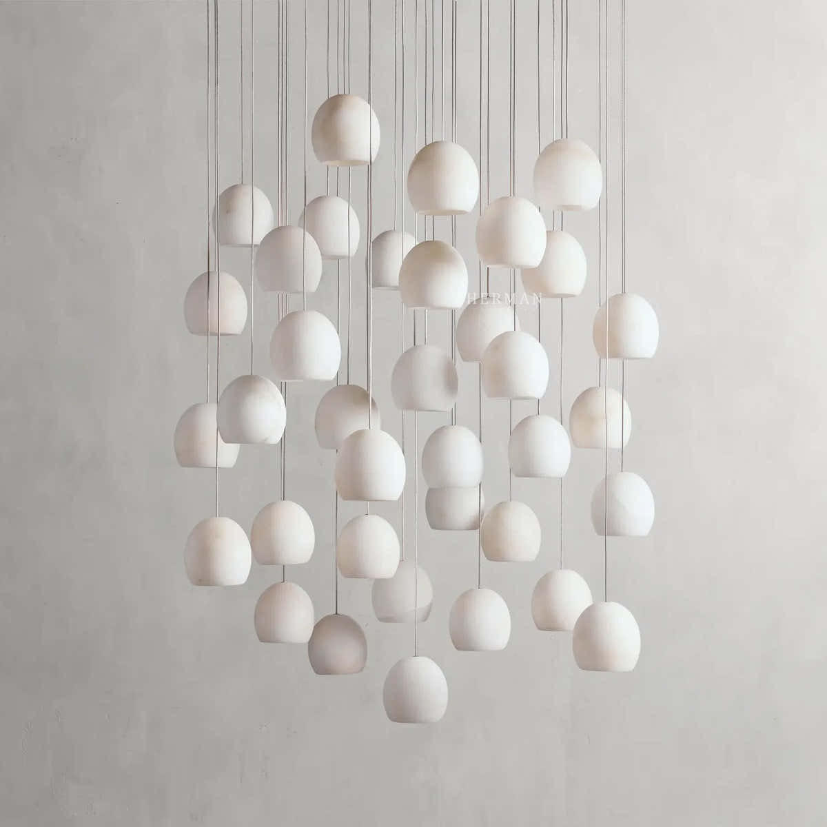 Arica Alabaster Round Chandelier