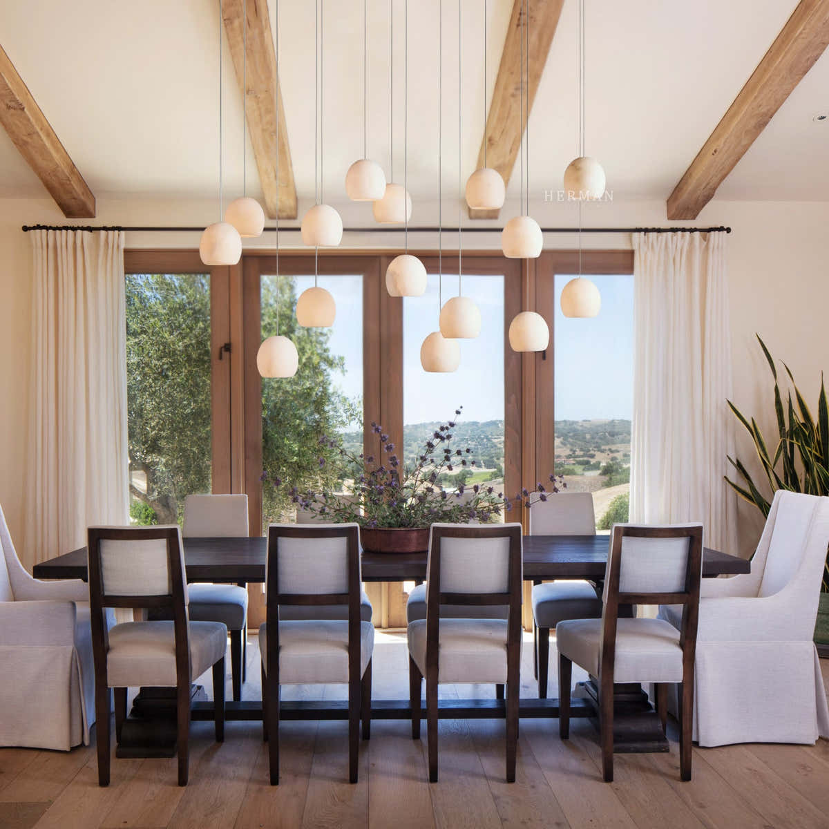 Arica Alabaster Linear Chandelier 7/15/30 Light