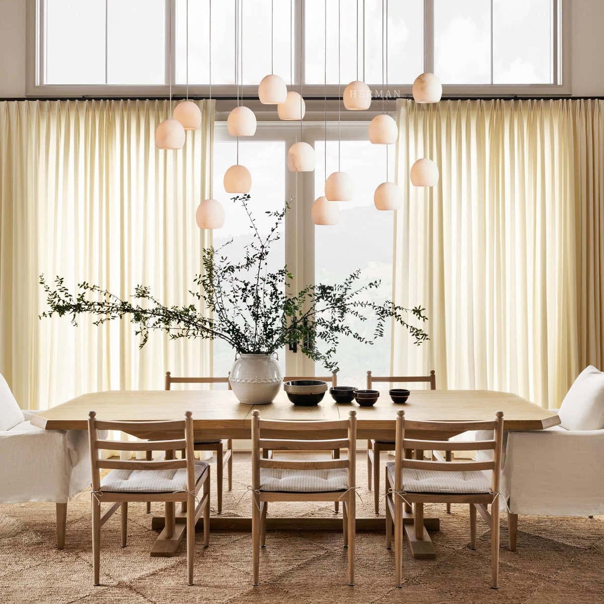 Arica Alabaster Linear Chandelier 7/15/30 Light