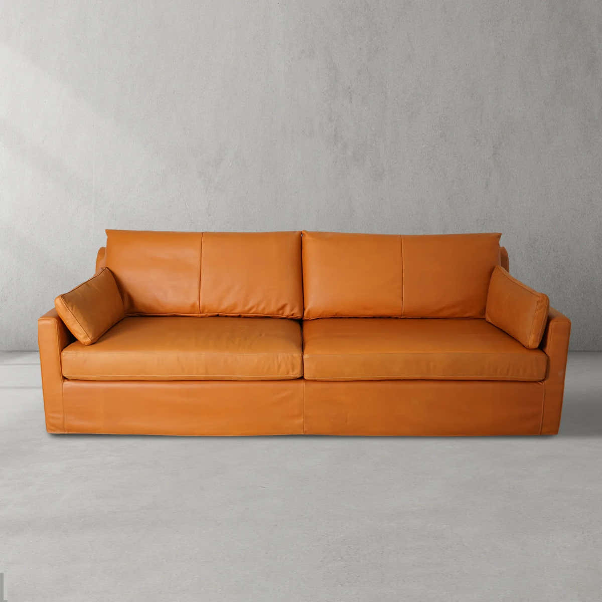 Mercury Warm Cognac Sofa 95"