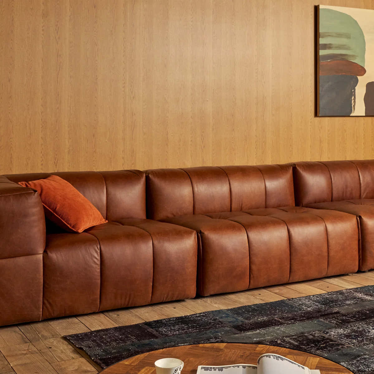 Yosemite Burnished Cognac Sofa 160"W