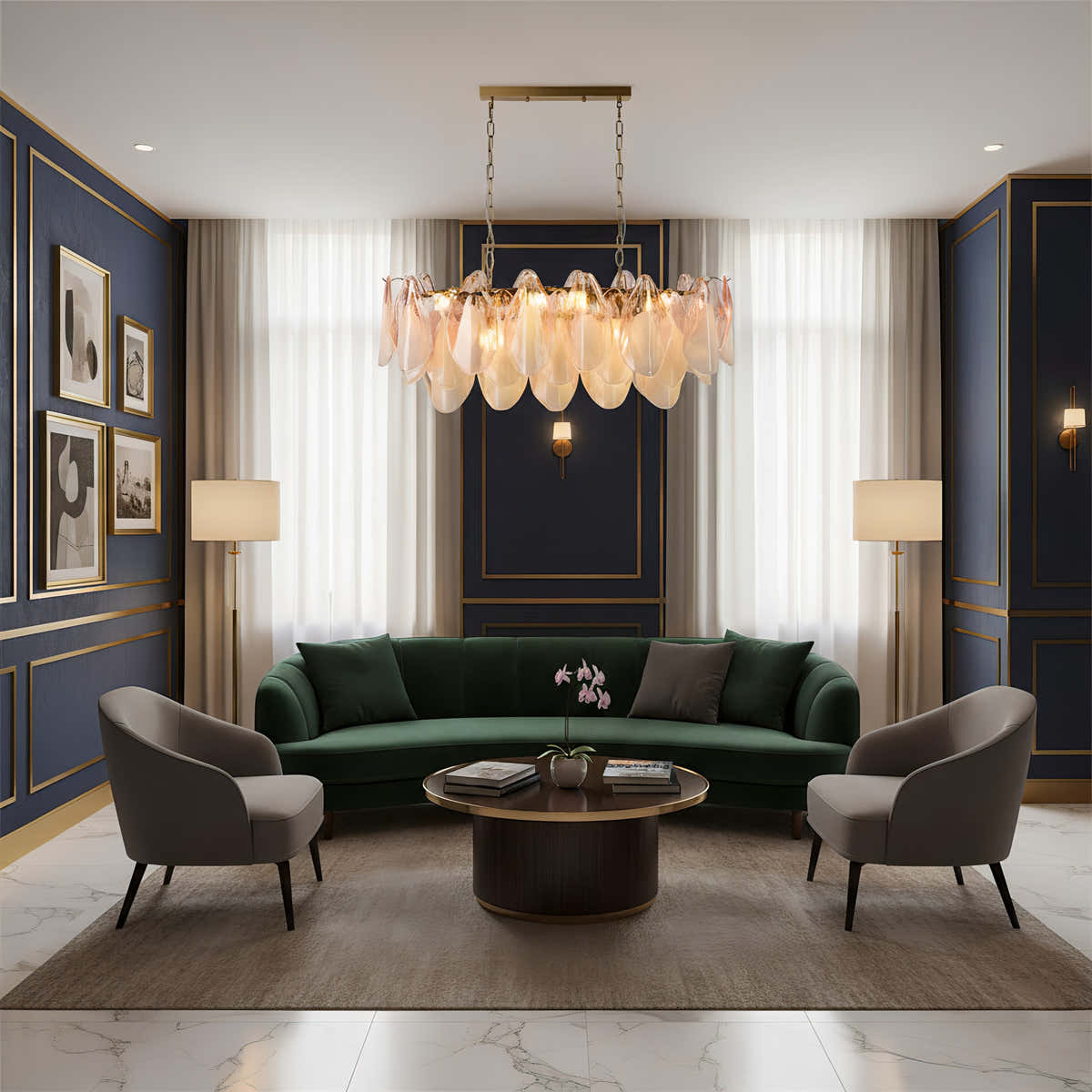 Caia Murano Glass Chandelier for Living Room