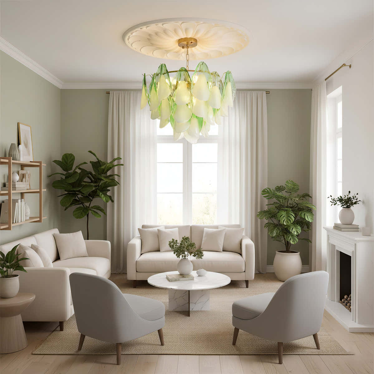Caia Murano Glass Chandelier for Living Room