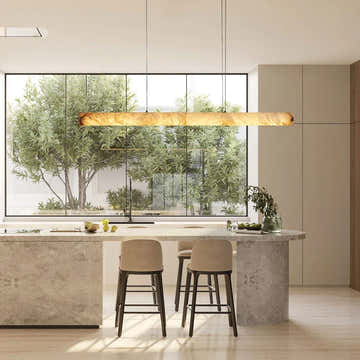 Halima Linear Alabaster LED Chandelier – 54" 64" & 74" Options