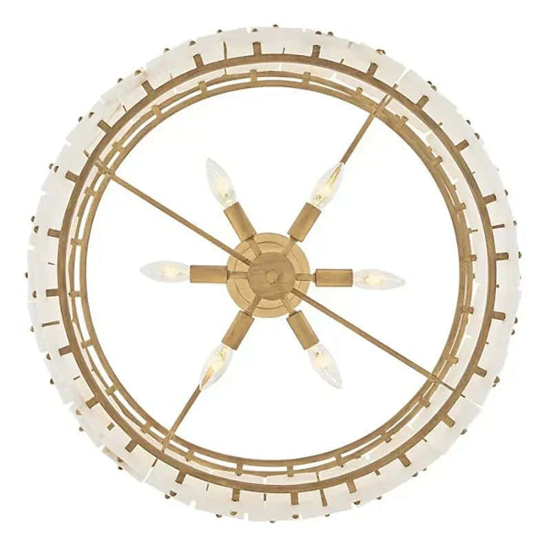 Simona Alabaster Round 2-Tier Chandelier 17.5"D 24"D