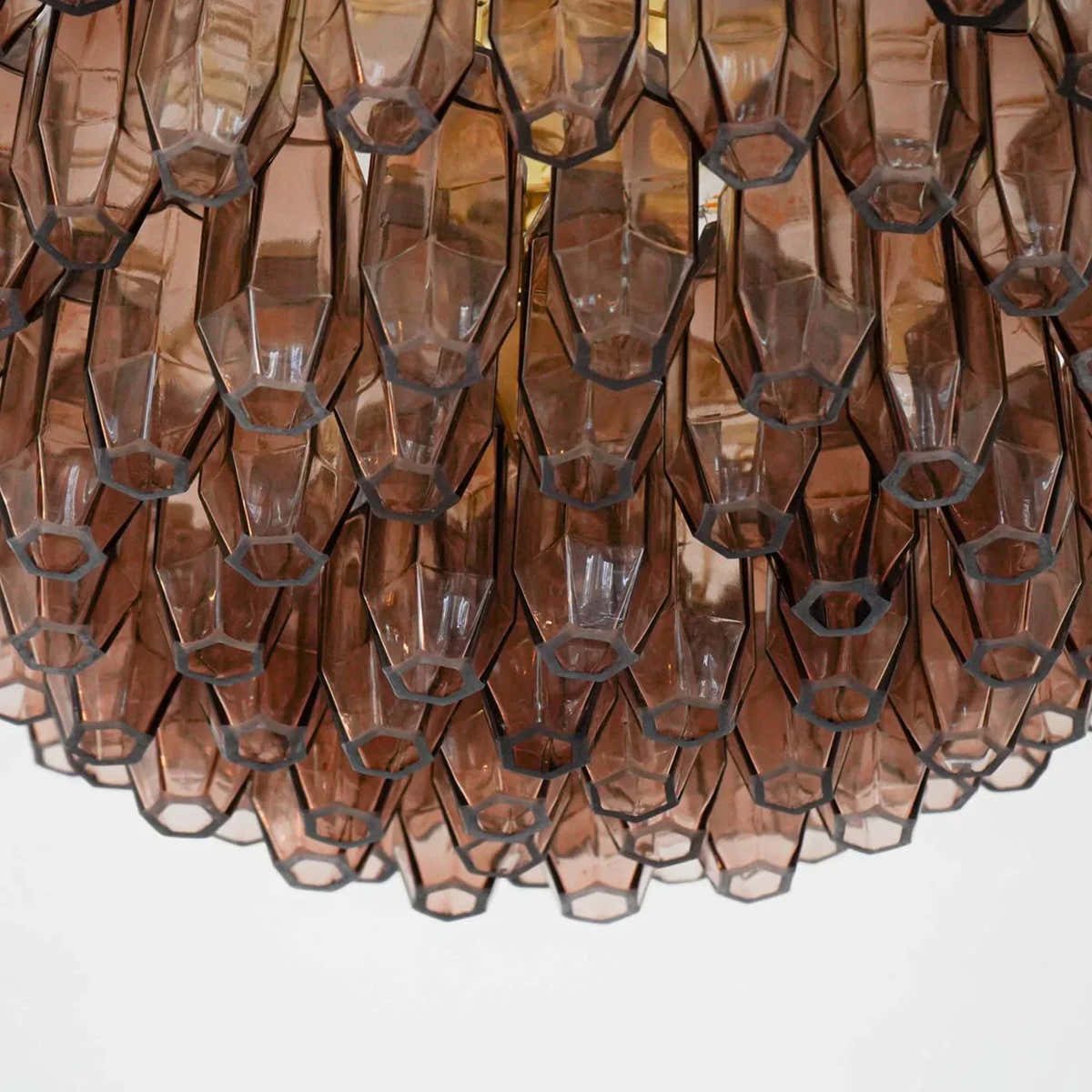 Prismatico 91 Elements Amethyst Compact Glass Chandelier 25"
