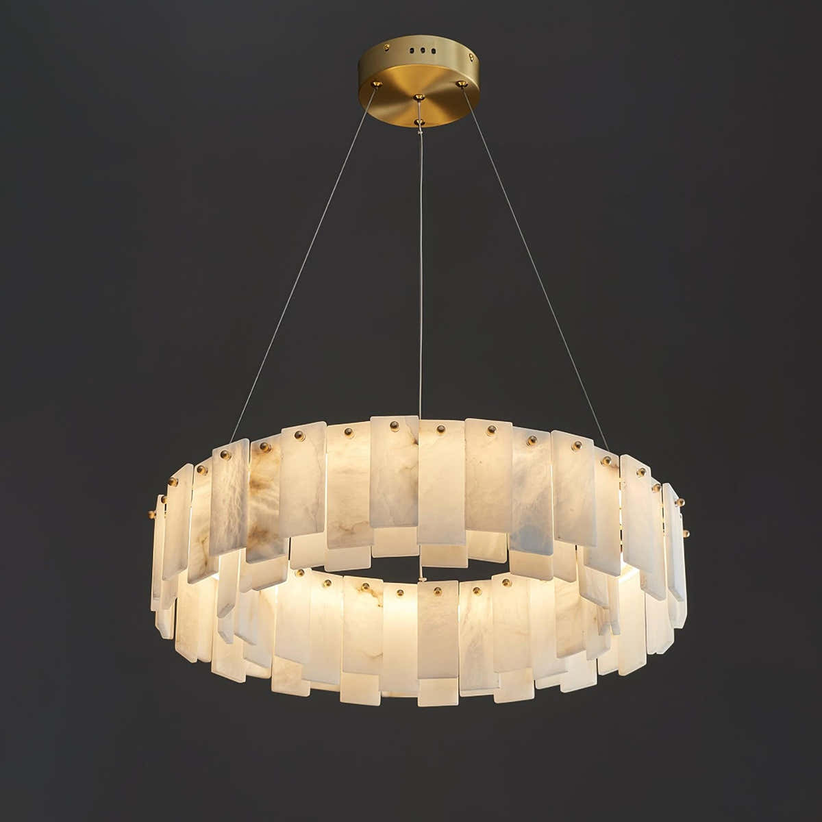 Round Alabaster Chandelier