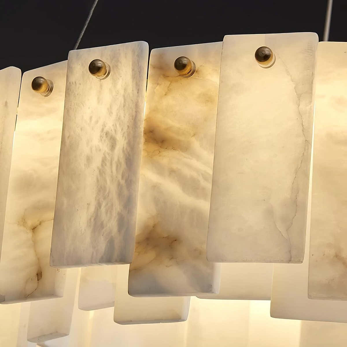 Round Alabaster Chandelier