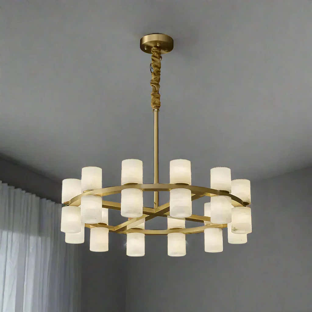 Alabaster Cylinder Chandelier