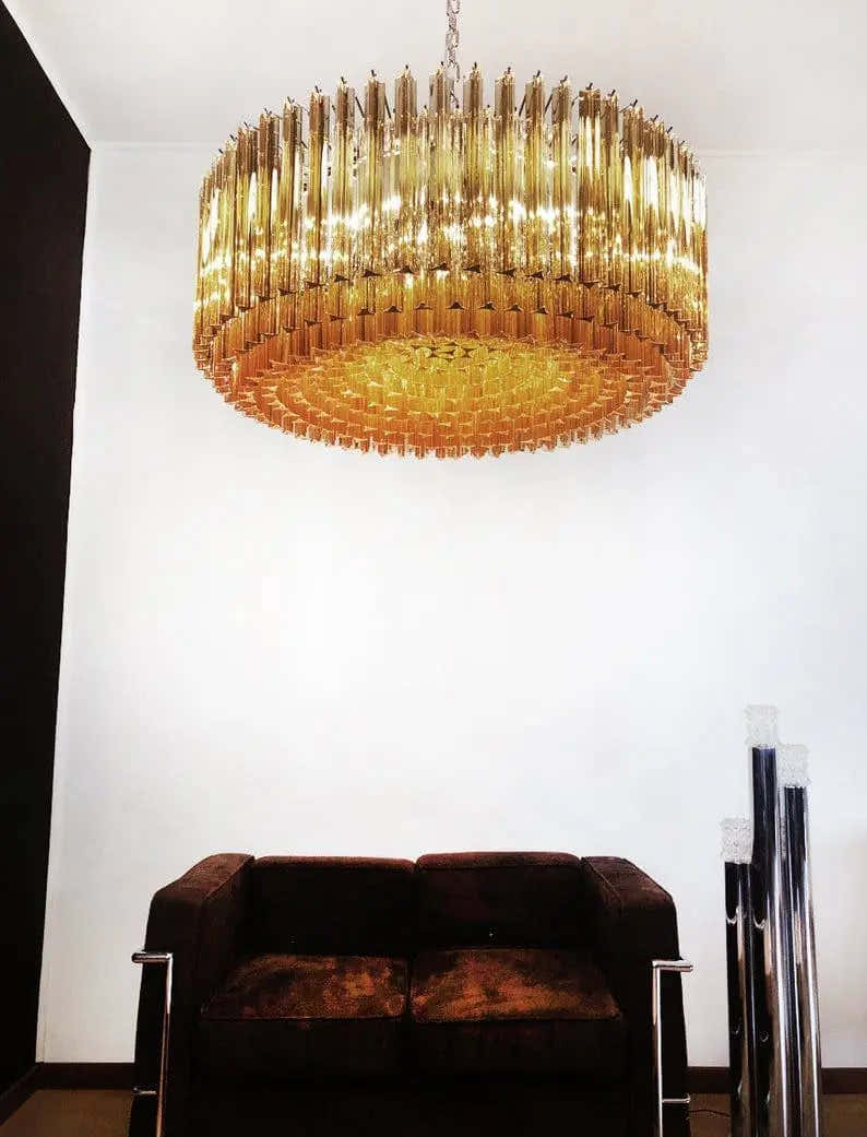 Murano Chandelier – Triedri – 391 prisms – Amber