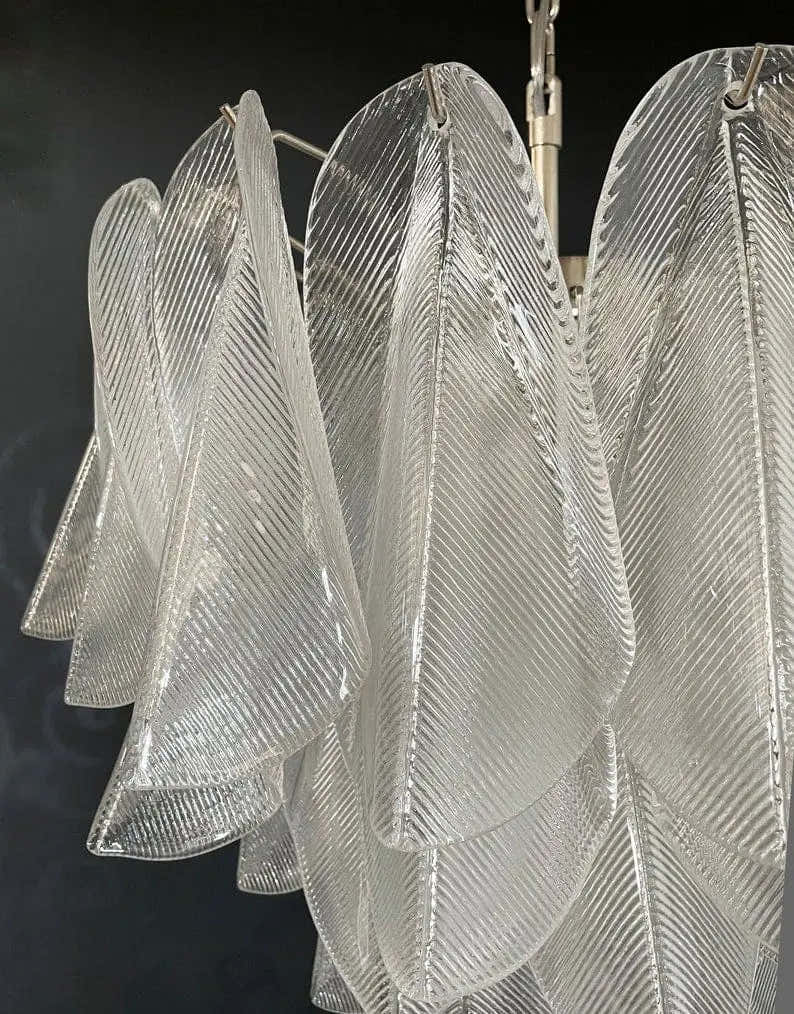 Murano Chandelier – Rondini – 41 glass leaves – Transparent