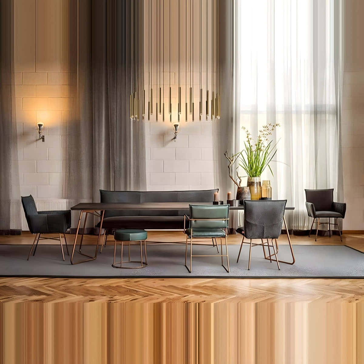 Tube chandelier