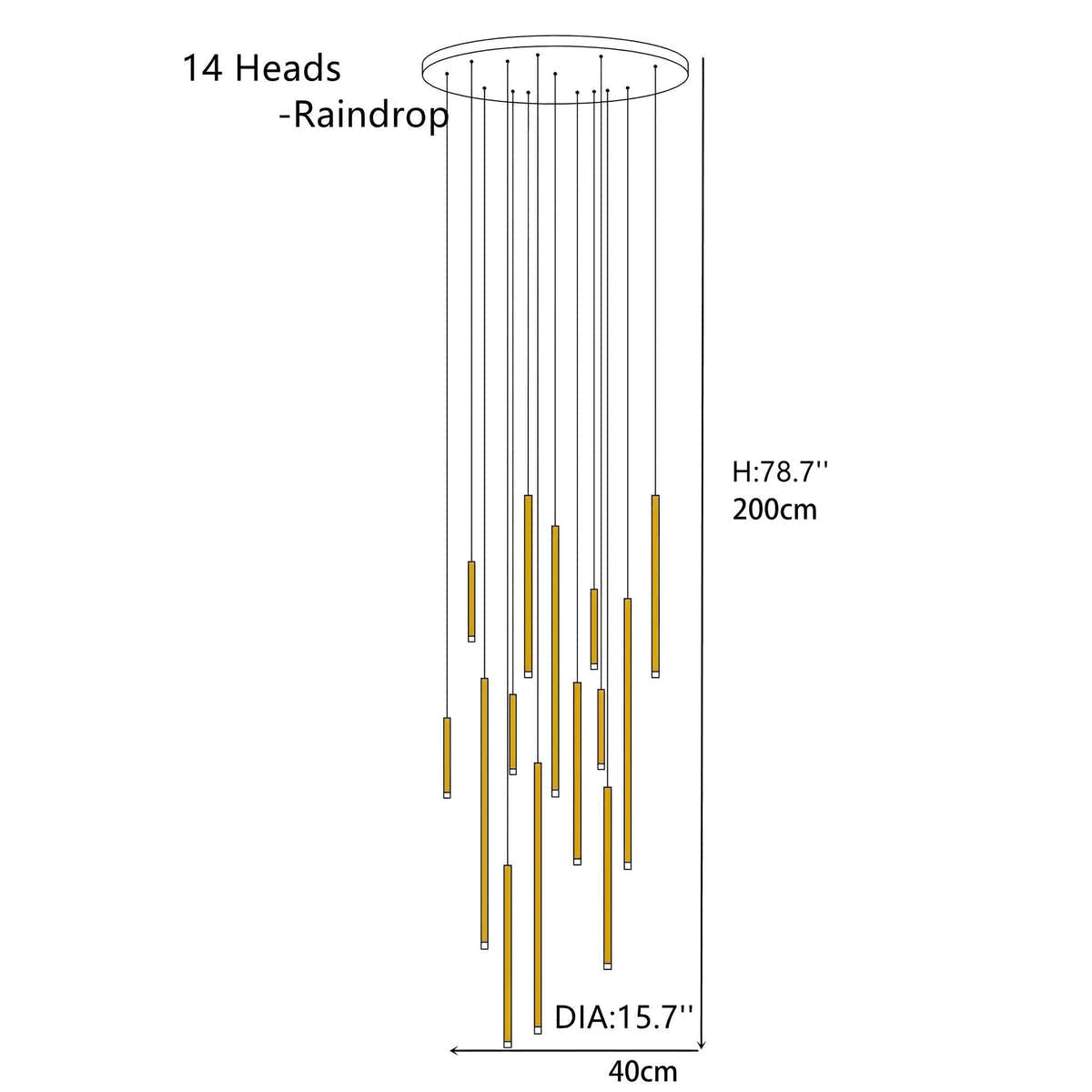 Tube chandelier