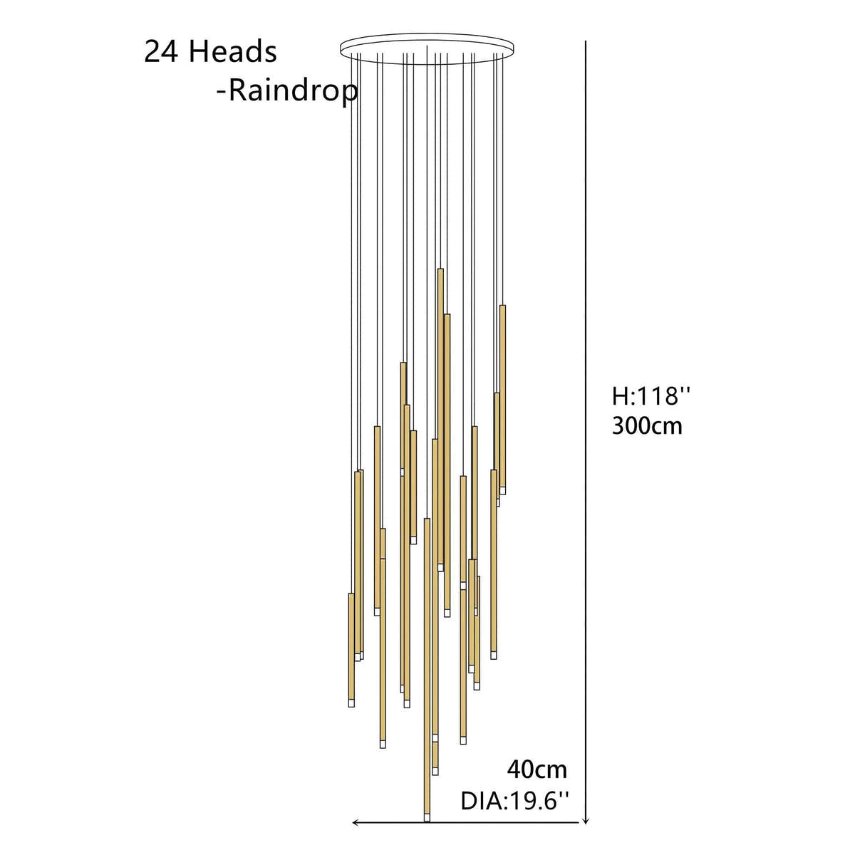 Tube chandelier
