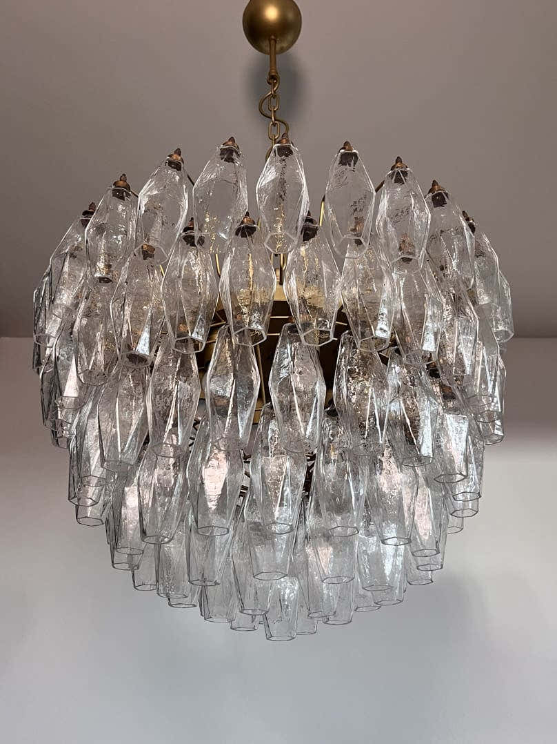 Murano Chandelier – Poliedri – 111 glass – Transparent