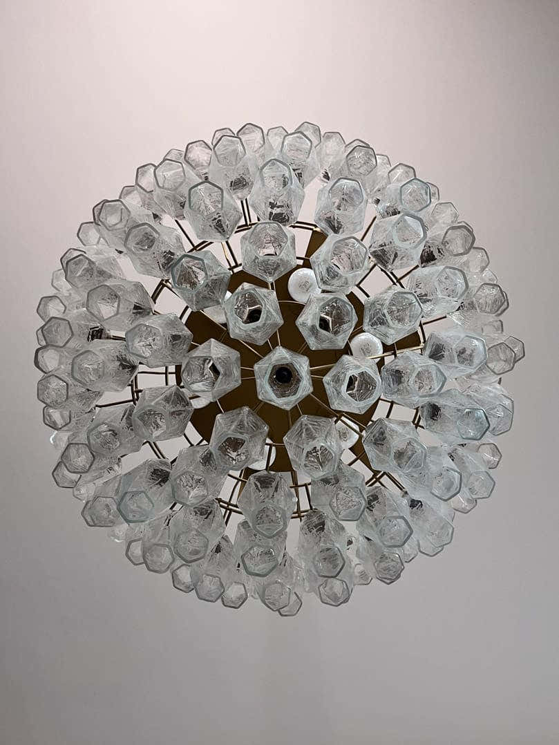 Murano Chandelier – Poliedri – 111 glass – Transparent