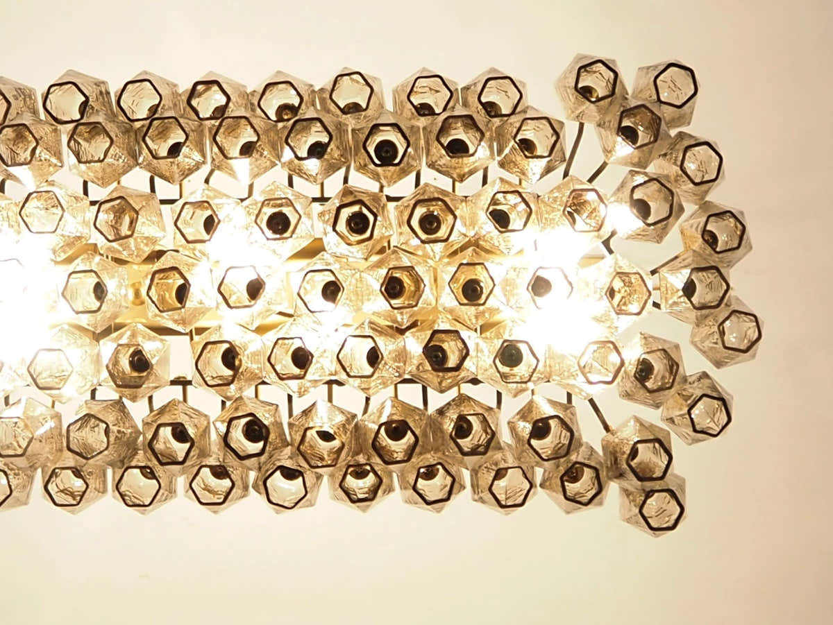 Murano Chandelier 29.5"W – Poliedri – 84 glasses – Smoked