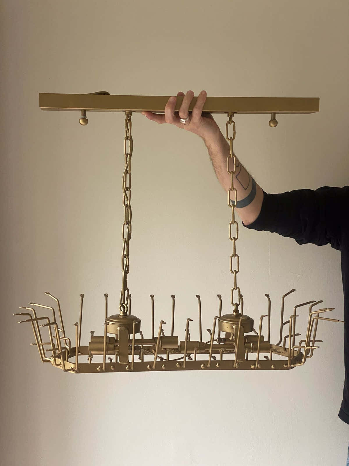 Murano Chandelier 29.5"W – Poliedri – 84 glasses – Smoked