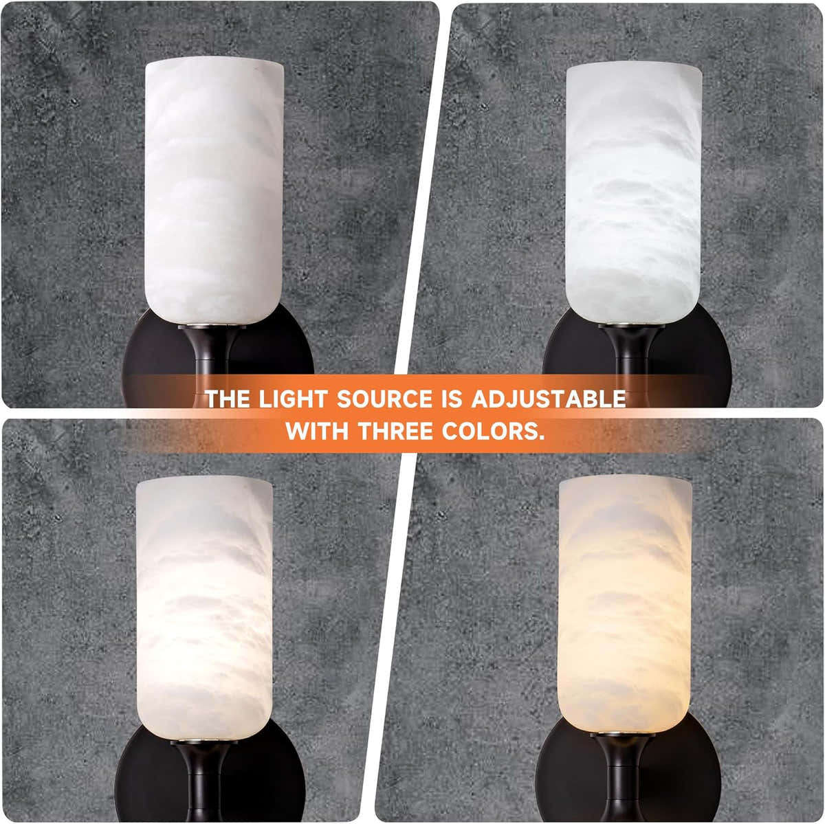Monty Alabaster Linear Wall Sconce-Black
