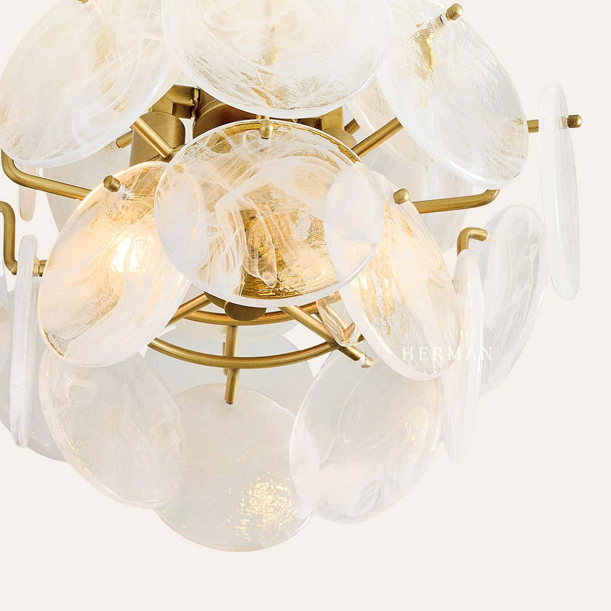 Riviera Glass Disc Round Flush Mount 12"