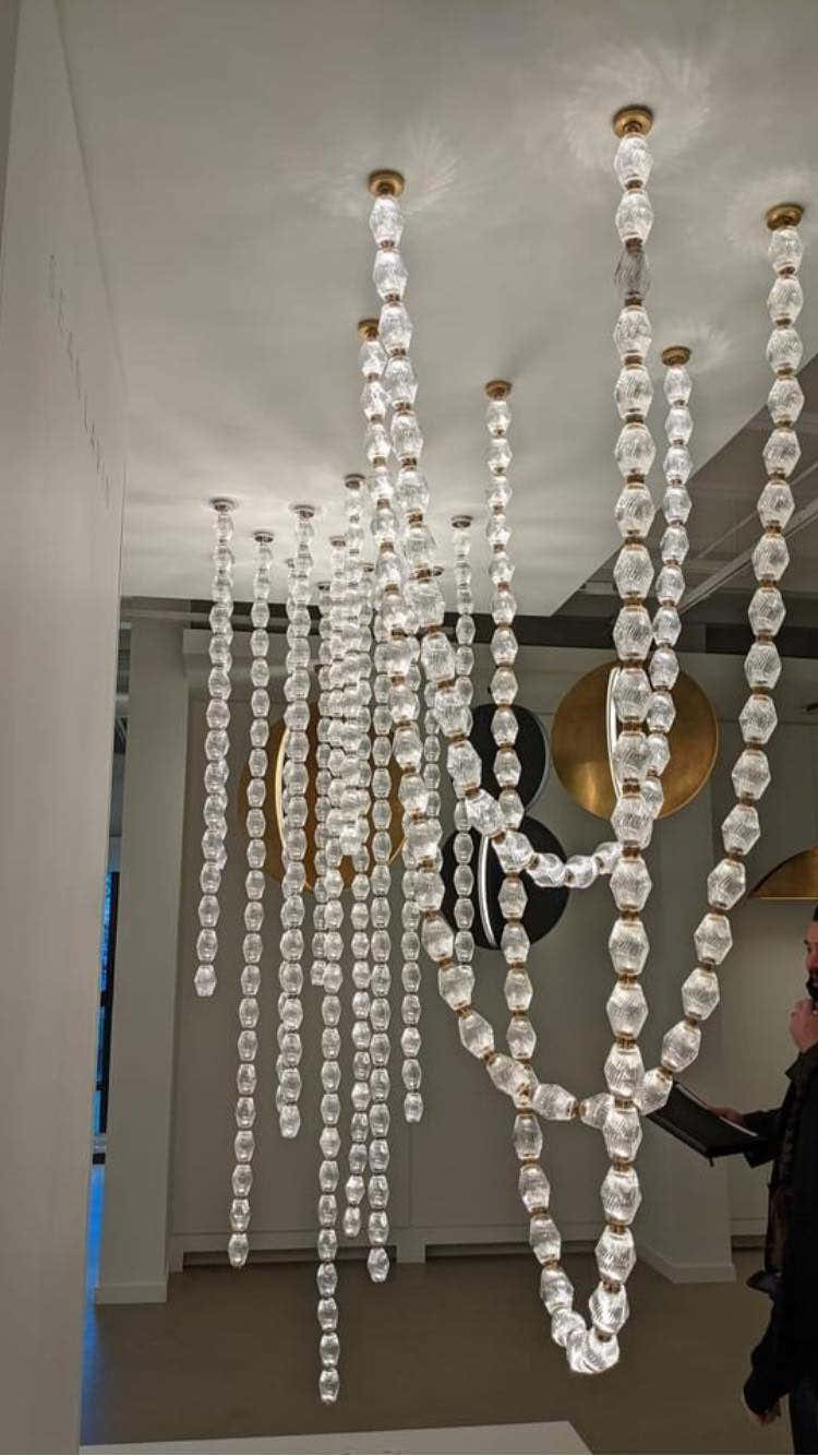 Creative Glass Pearl Necklace Pendnat Chandelier for Living/Dining Room/Staircase