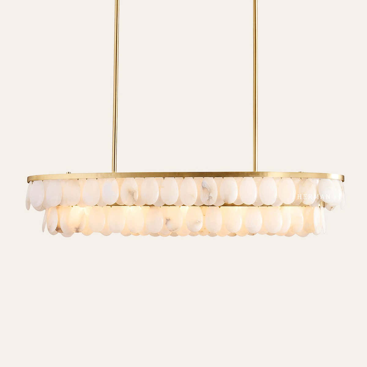 Solene Alabaster Linear Chandelier 45"