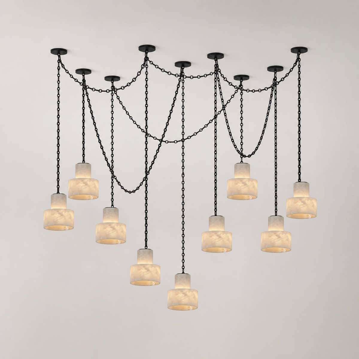 Multi-Tier Chain Drum Pendant Lamp