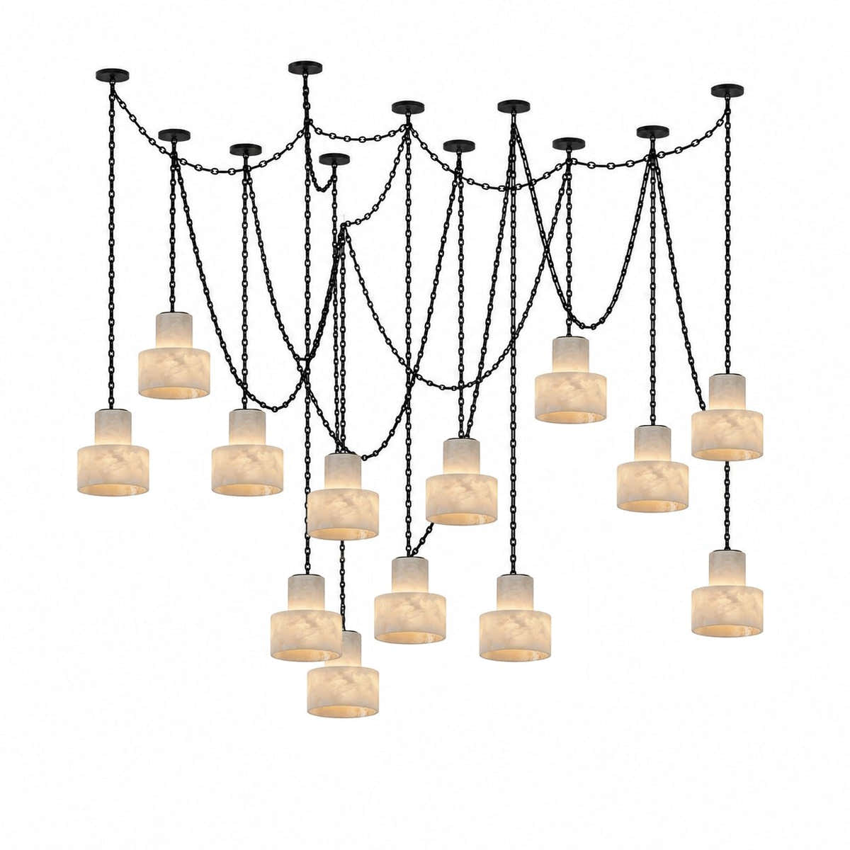 Multi-Tier Chain Drum Pendant Lamp