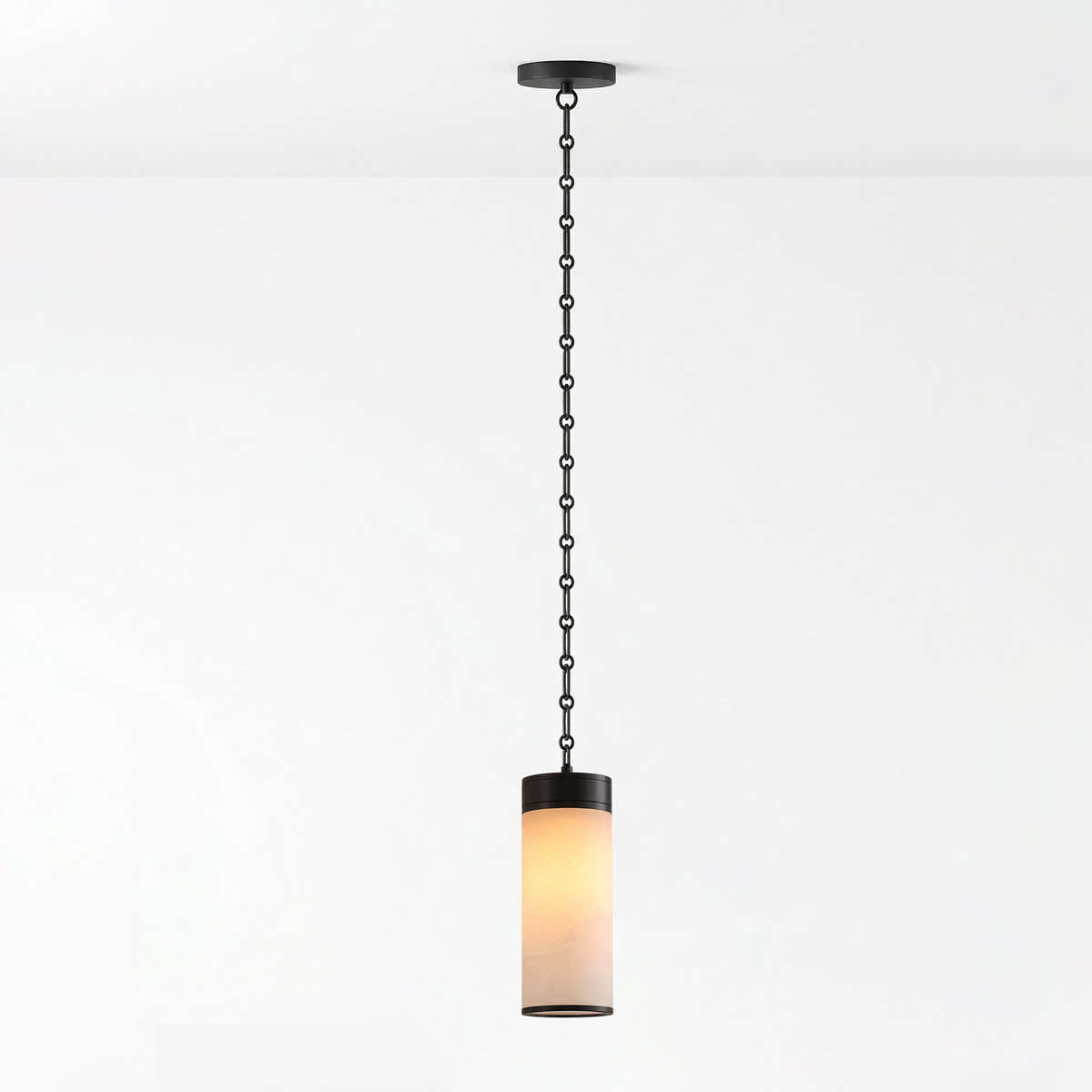 Cascading Chain Cylinder Chandelier