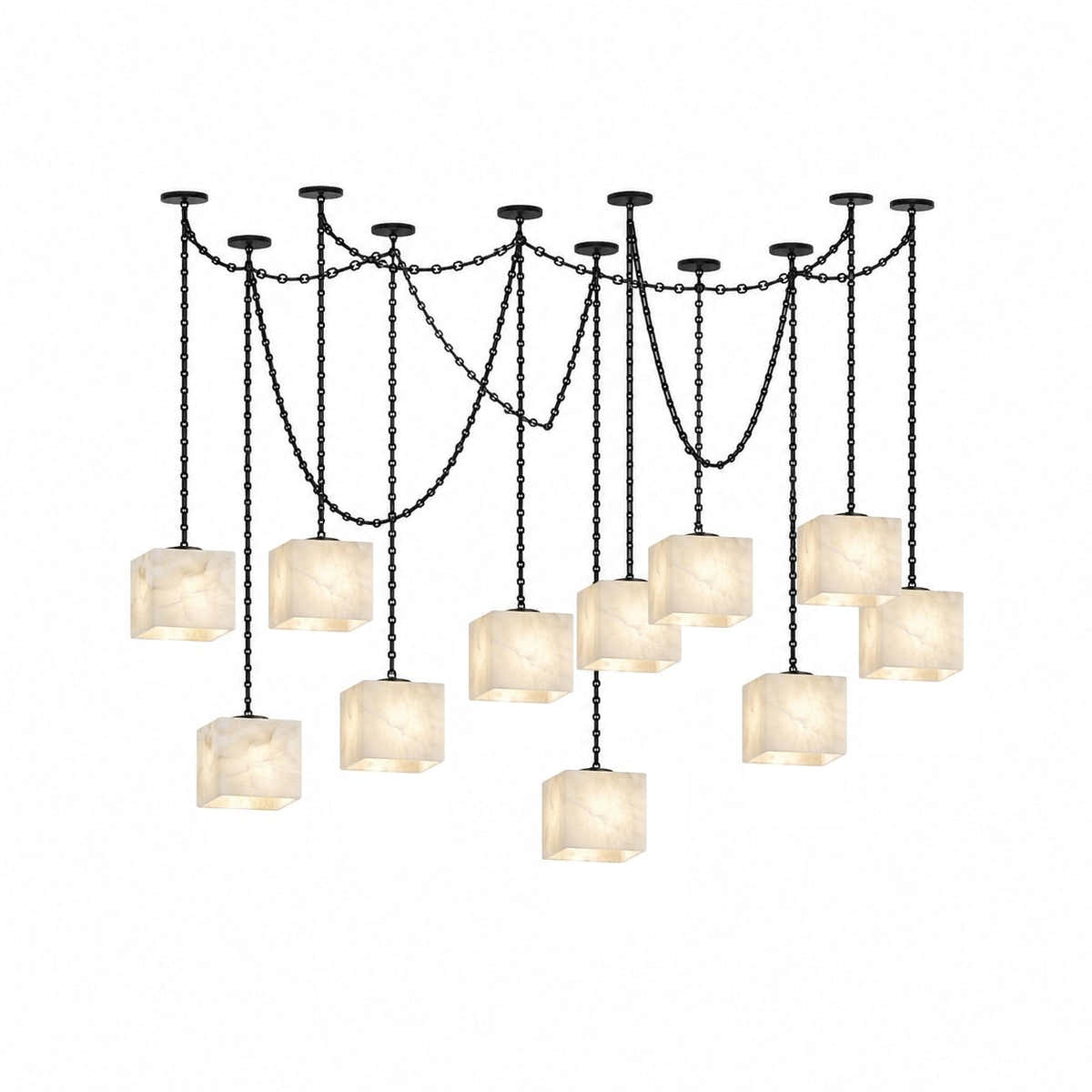 Cascade Chain Cube Chandelier