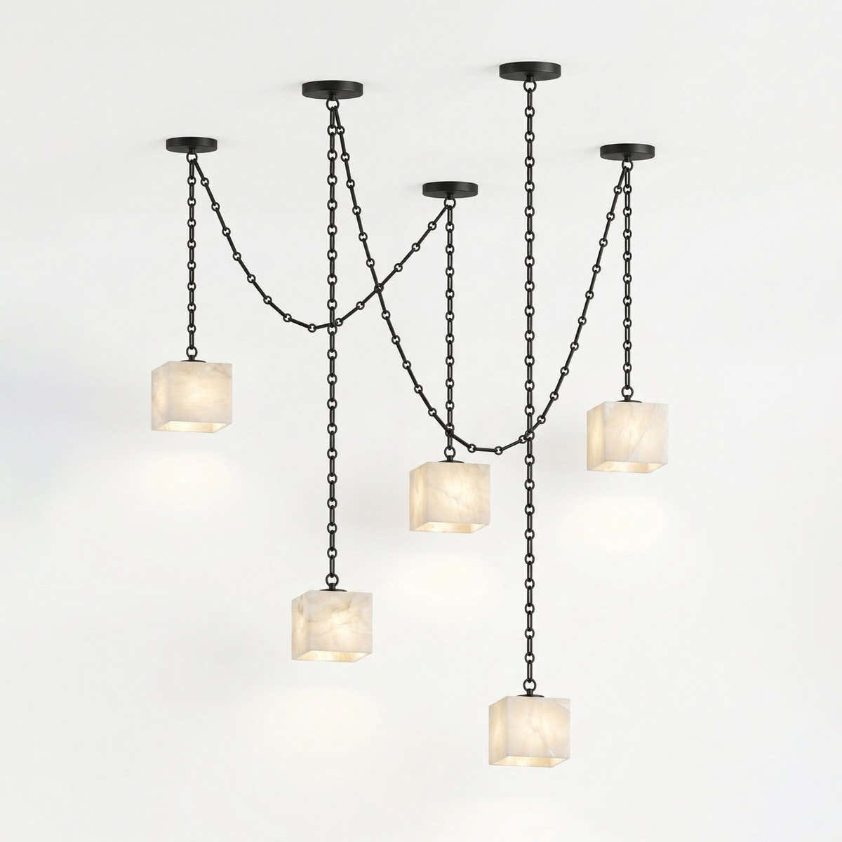 Cascade Chain Cube Chandelier