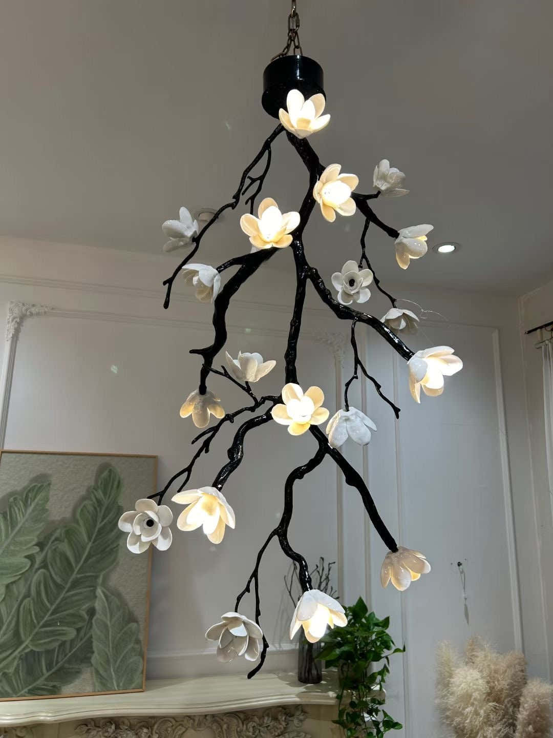 Large Long Branch Flower Chandelier