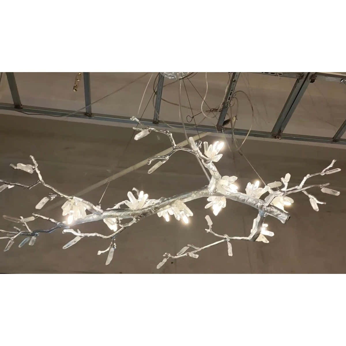 Selenite Crystal Blossom Branching Tree Chandelier